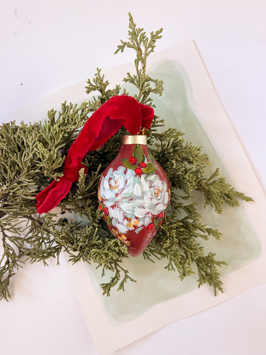 Hand-Painted Ornament - Holly Jolly