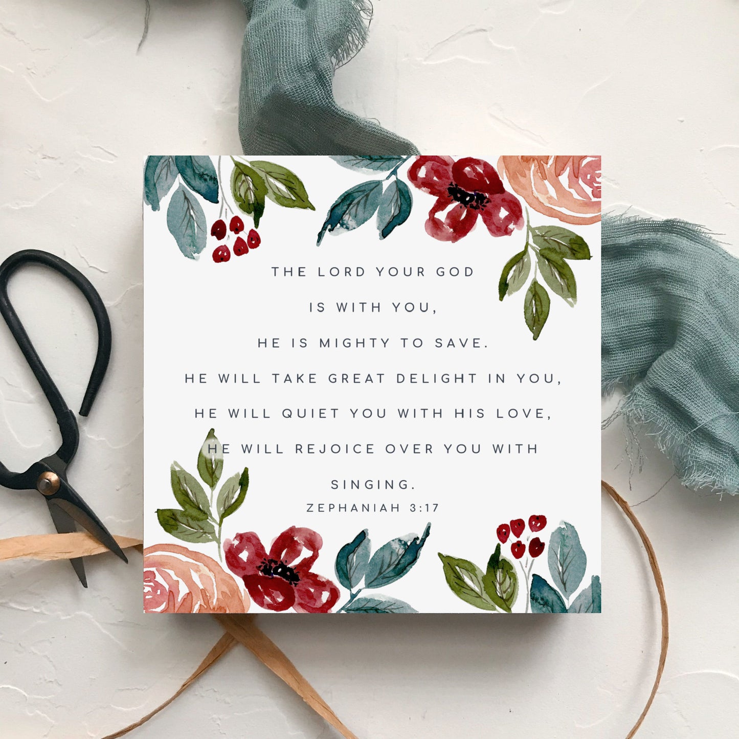 5X5 Truth Block - "Zephaniah 3:17"