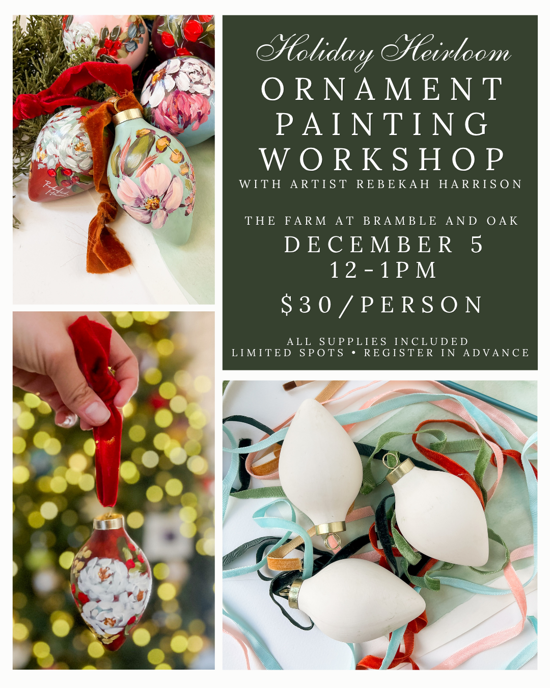 Holiday Heirloom Ornament Painting Workshop