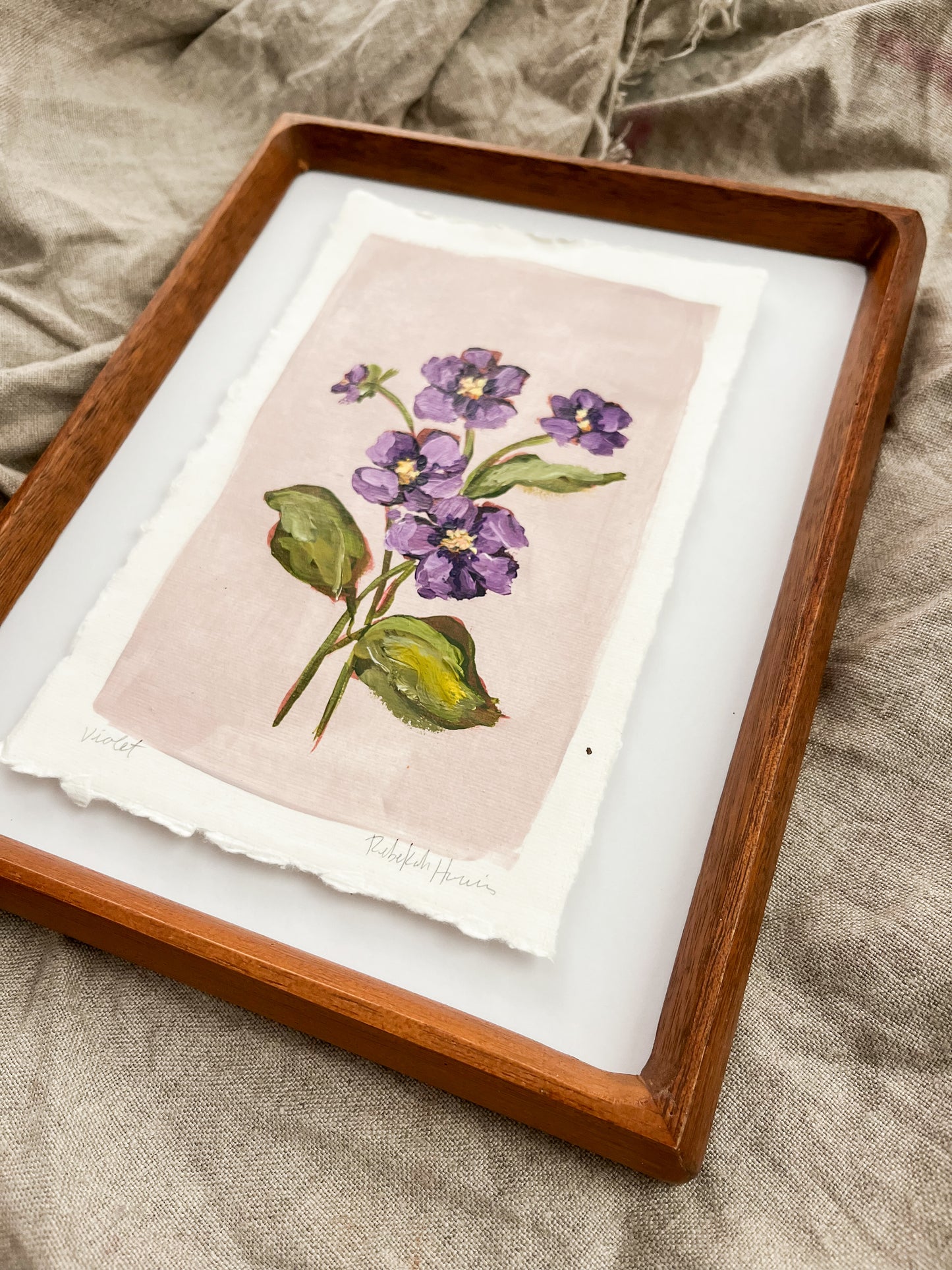 February - Framed Birth Flower