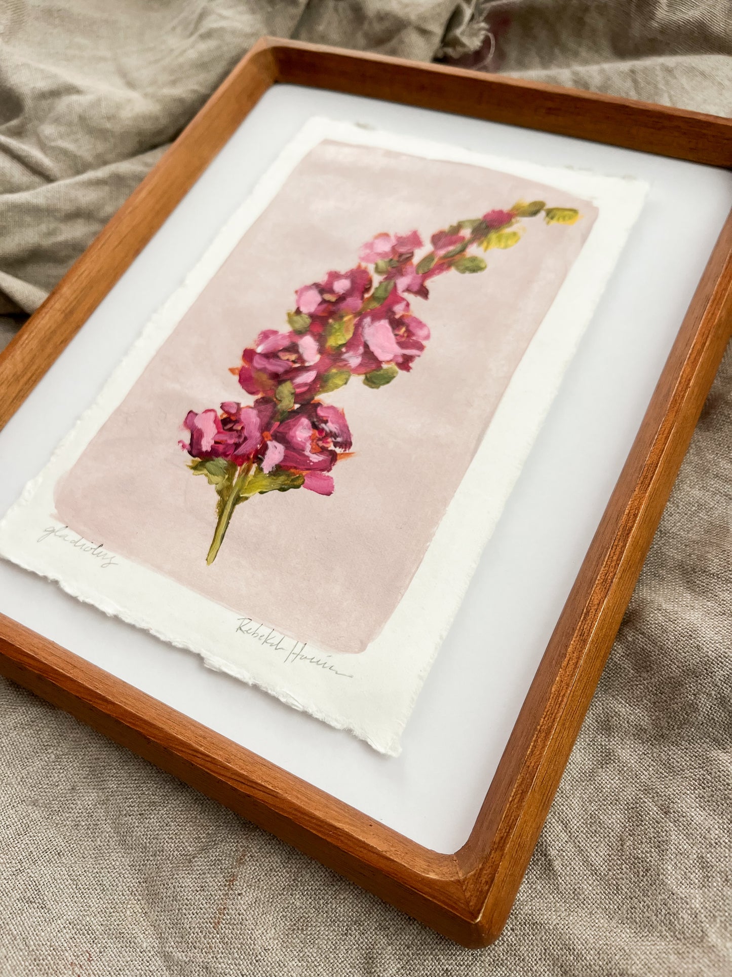 August - Framed Birth Flower