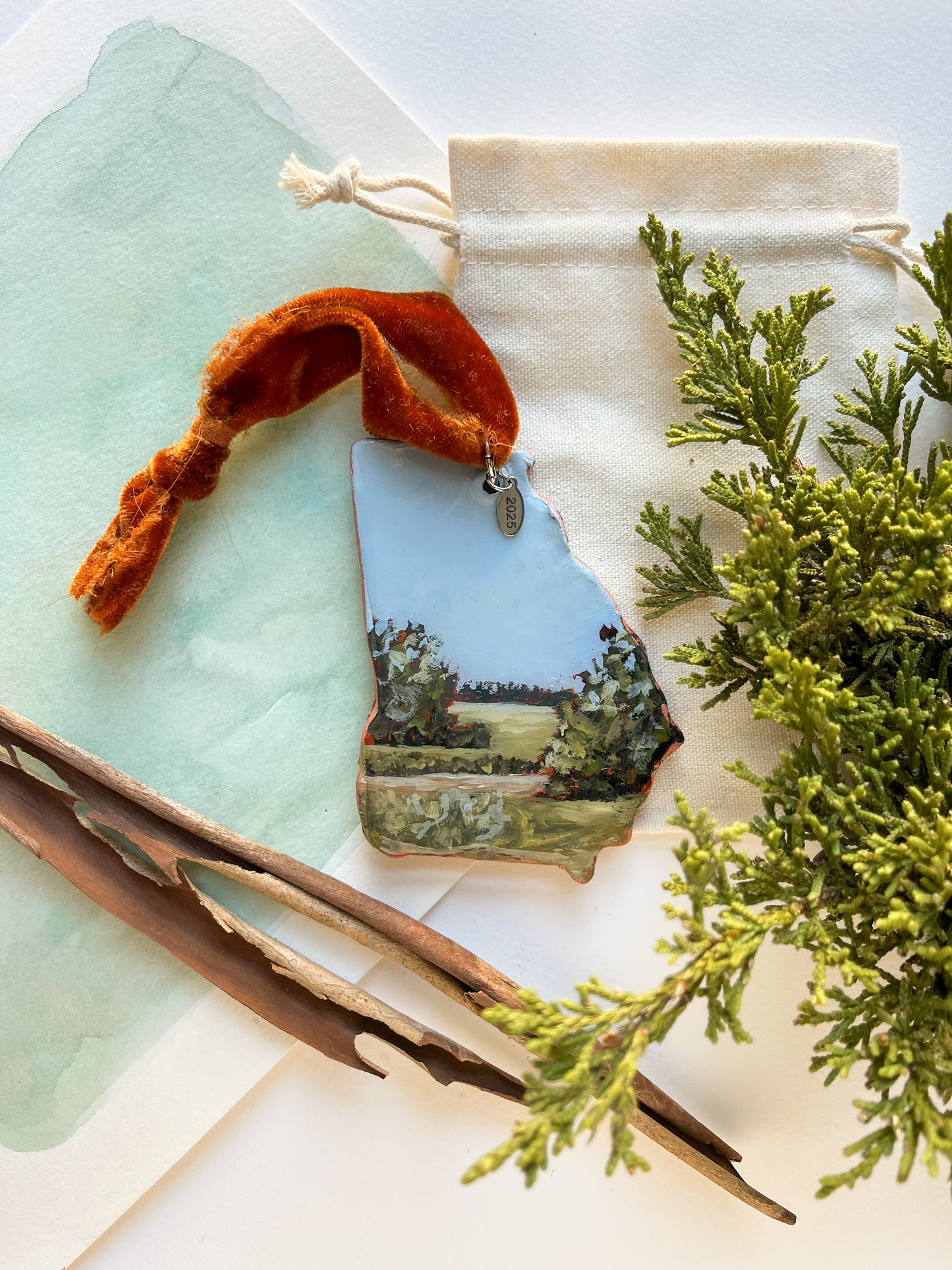 Tiny Georgia Landscape - Green Field 3