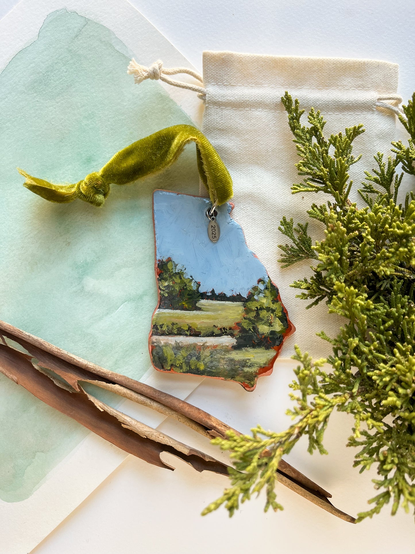 Tiny Georgia Landscape - Green Field 2