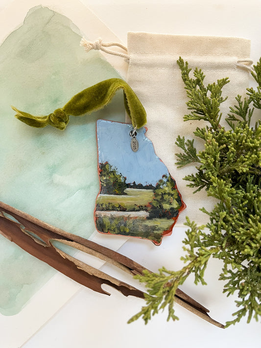 Tiny Georgia Landscape - Green Field