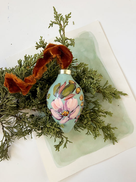 Hand-Painted Ornament - Peaceful Joy