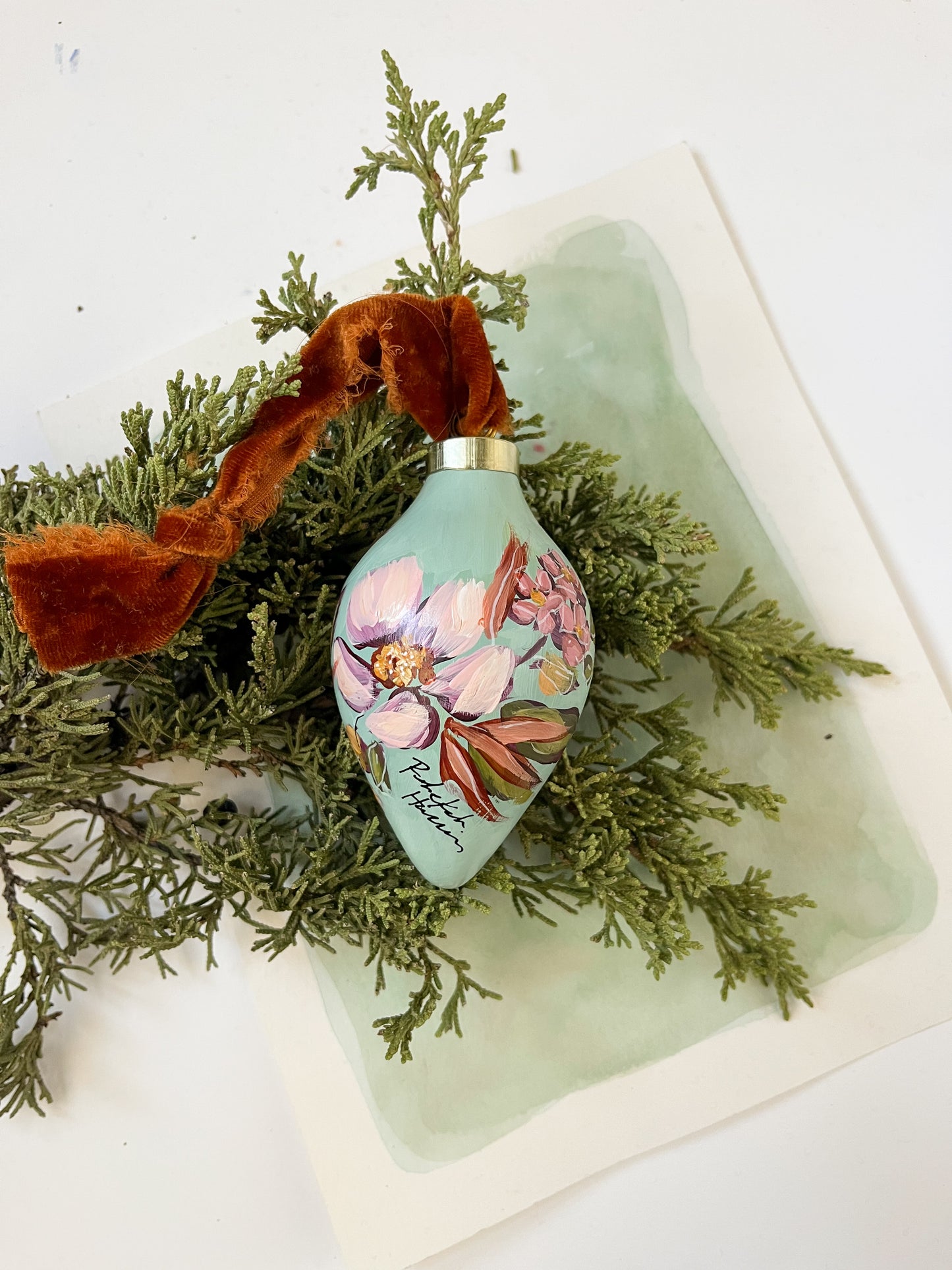 Hand-Painted Ornament - Peaceful Joy