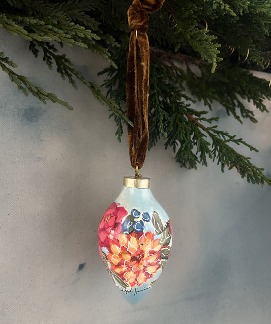 Hand-Painted Ornament - Playful Floral