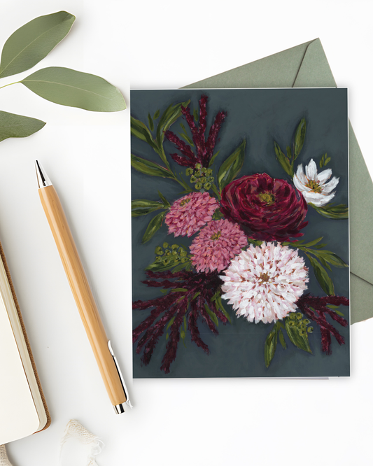 Moody Florals Christmas Card Set